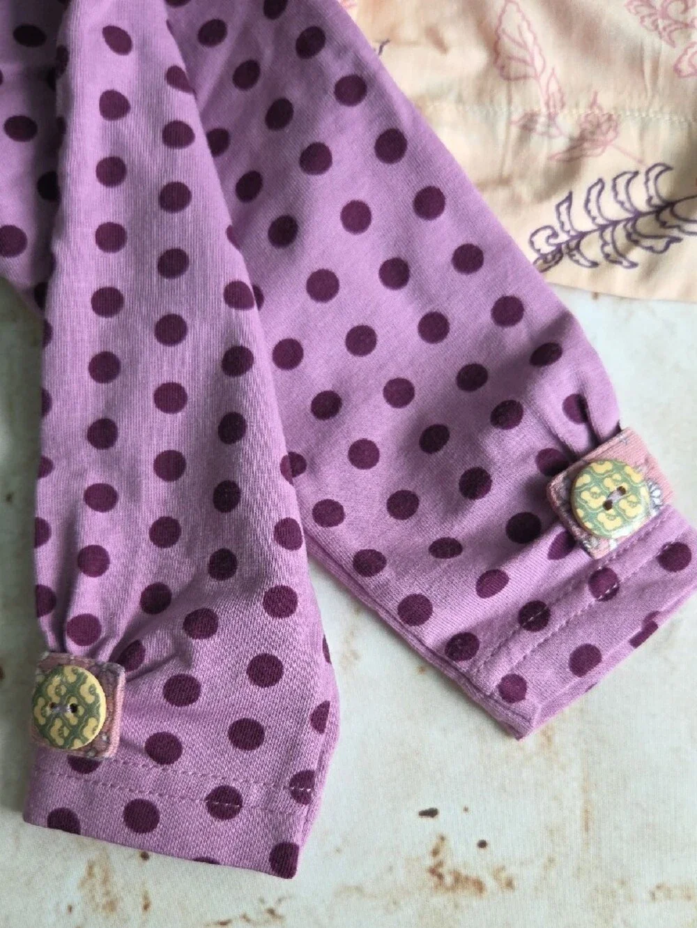 Matilda Jane Floral Ruffle Baby Set with Polka Dot Leggings - Pink & Purple